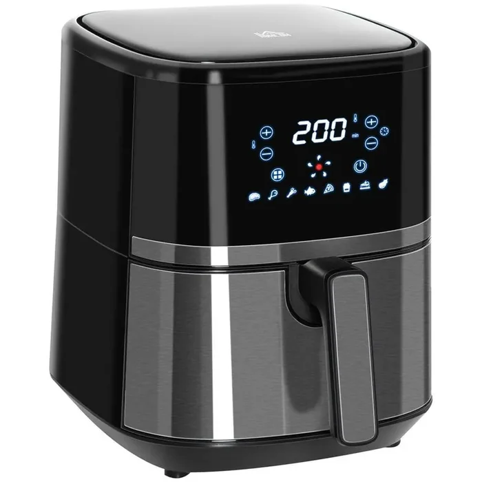 4.7 qt. Black Air Fryer 4-in-1 Hot Oven Digital Touchscreen with Air Fry, Roast, Broil, Crisp, Bake