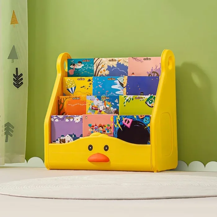 4-Tier Little Duck Toy Storage Rack Organizer Children Bookshelf