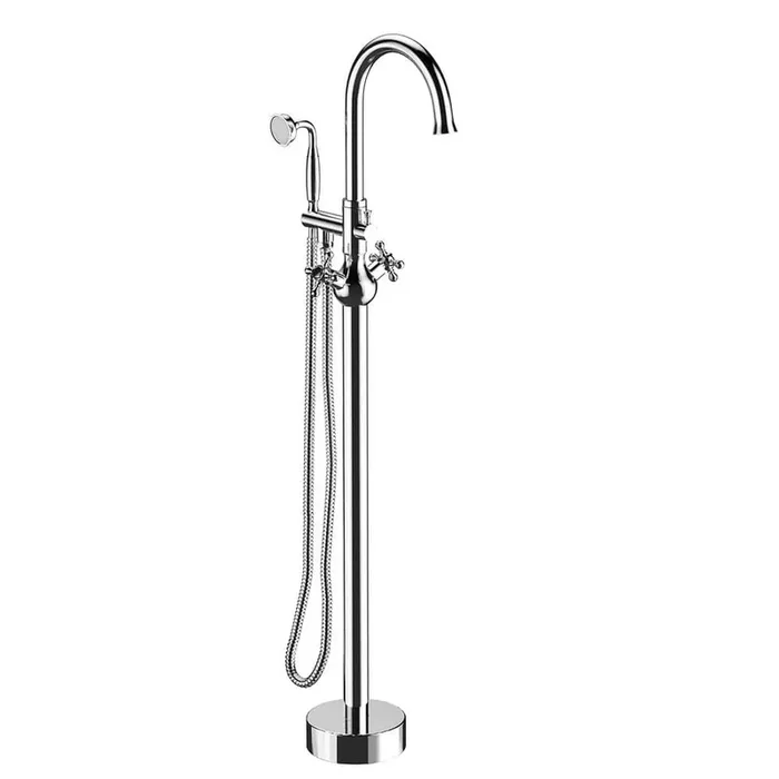 45-1/4 in. 2-Handle Freestanding Tub Faucet with Hand Shower Head in Chrome