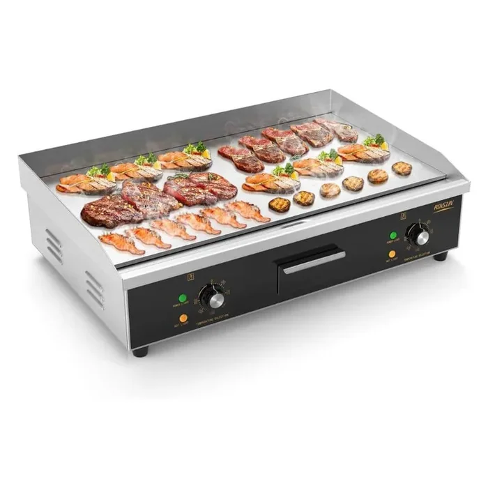 456 sq. in. Stainless Steel Electric Griddle with Non-Stick Surface