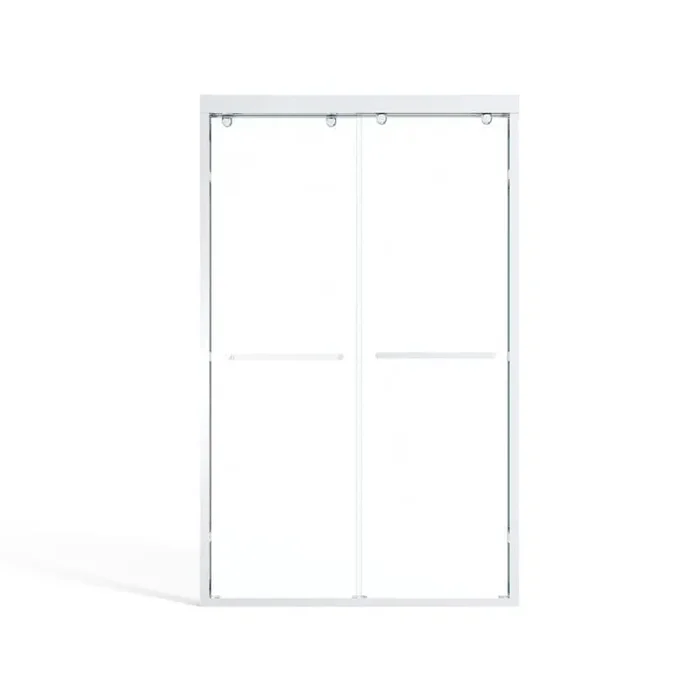 48 in. W x 75 in. H Sliding Framed Shower Door in Chrome Finish with Tempered Glass