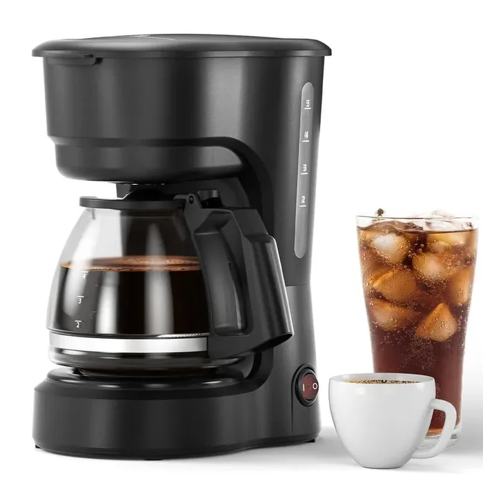 5 Cups Drip Mechanical Coffee Maker with Timing Function and Drip-Free Carafe, Black