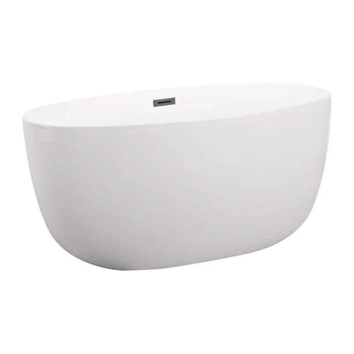 51.18 in. Acrylic Soaking Flatbottom SPA Non-Whirlpool Freestanding Bathtub in White