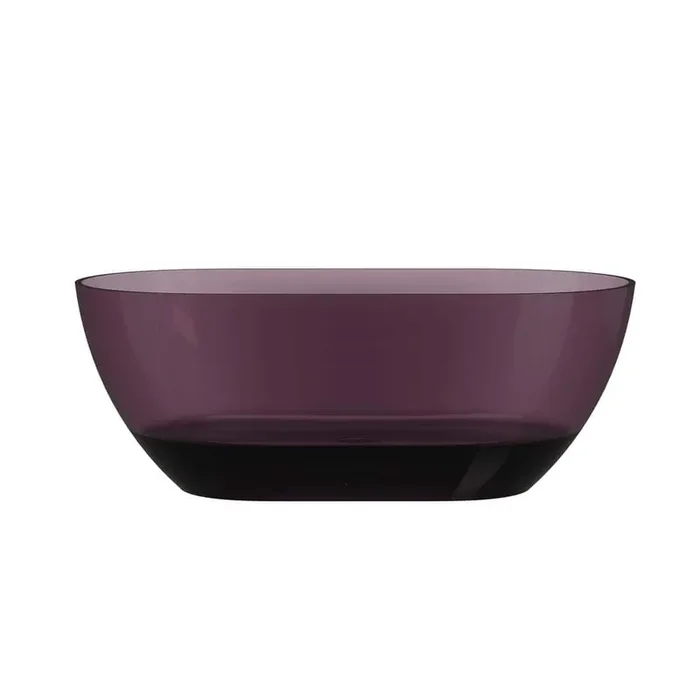 59 in. x 29.5 in. Oval Stone Resin Surface Flatbottom Freestanding Soaking Bathtub in Transparent Purple