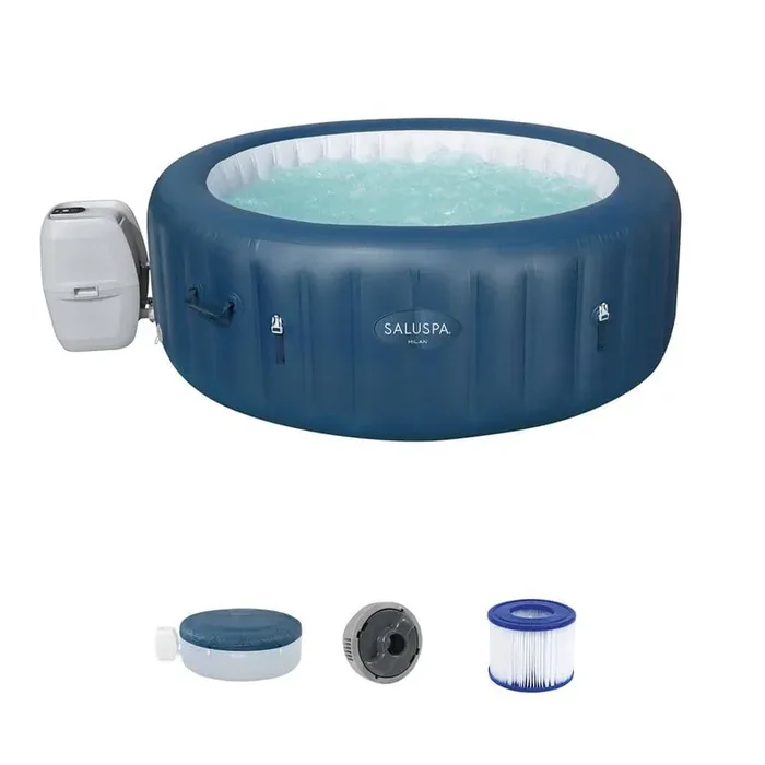 6-Person 140-Jet Inflatable Hot Tub with Cover, Pump and 2 Filter Cartridges, 120-Volt