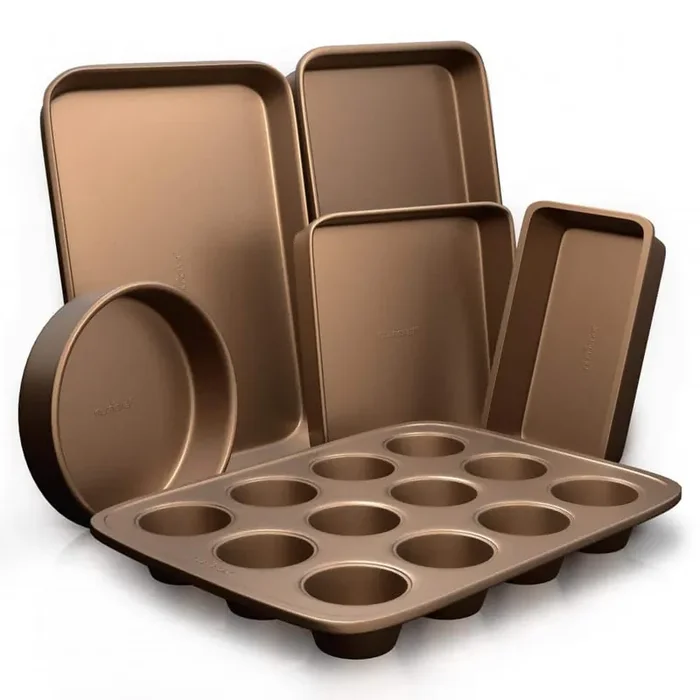 6-Pieces Kitchen Oven Baking Pans – Non-Stick Bake Tray Sheet Bakeware Set