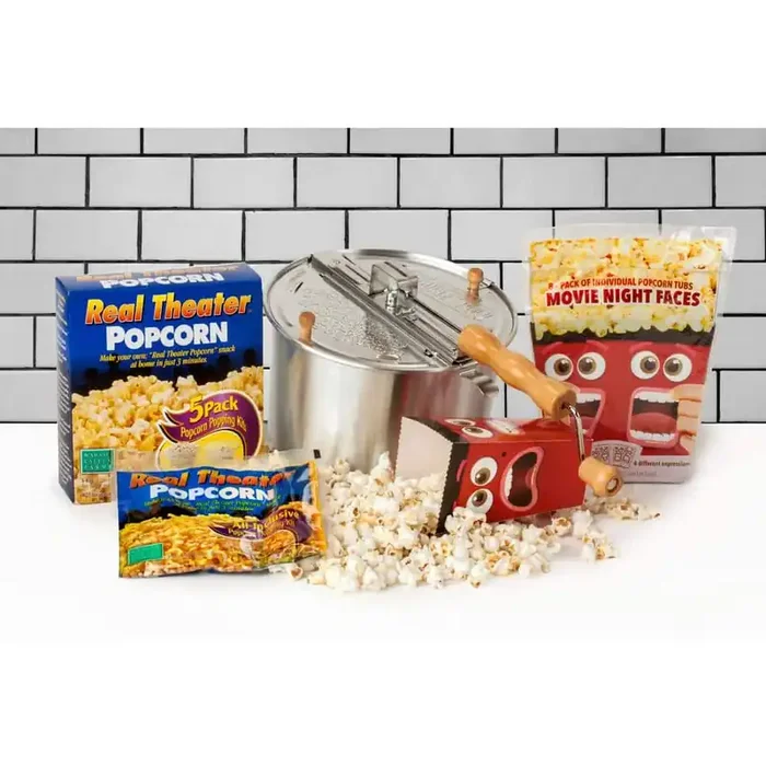 6 Qt. Aluminum Popcorn Popper Set (3-Piece)