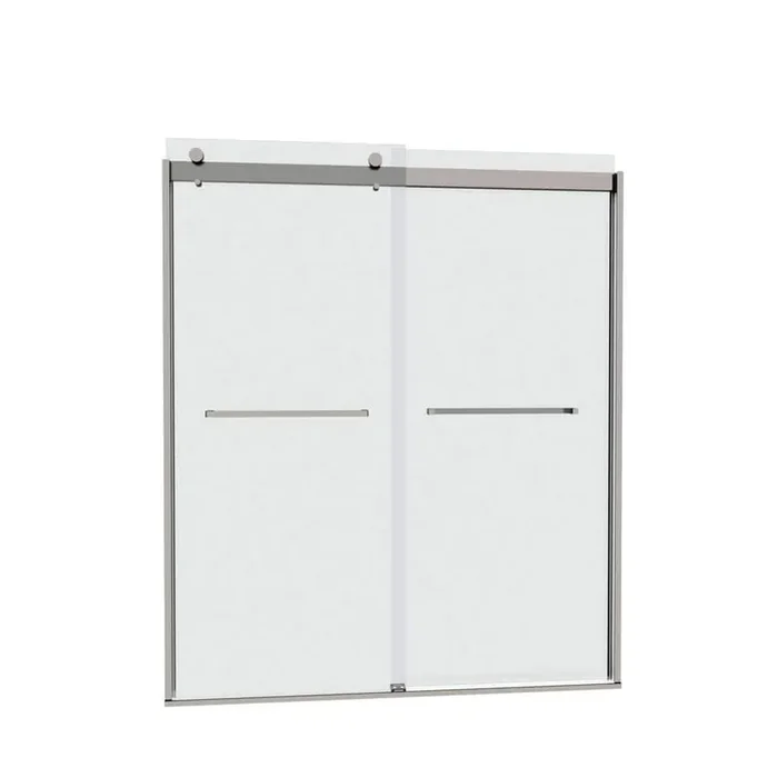 60 in. W x 74 in. H Double Sliding Frameless Shower Door in Polished Chrome with Smooth Sliding and 5/16 in.(8mm) Glass