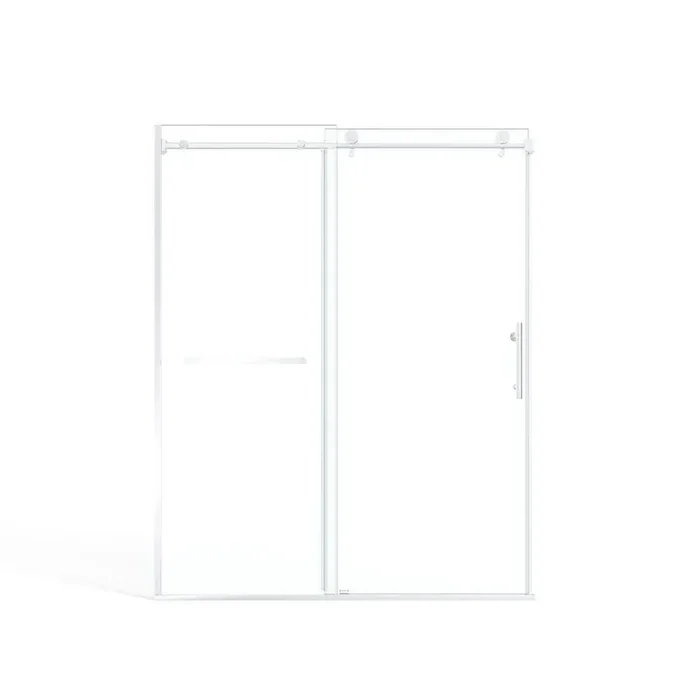 60 in. W x 75 in. H Sliding Framed Shower Door in Chrome With 5/16 in. (8 mm) Clear Glass