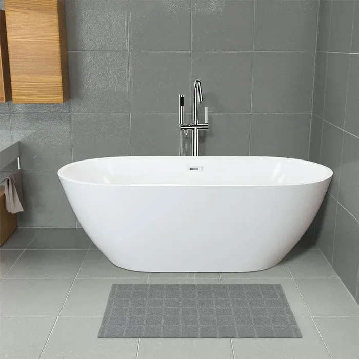 63 in. Contemporary Design Acrylic Soaking SPA Tub Flatbottom Non-Whirlpool Freestanding Bathtub in White