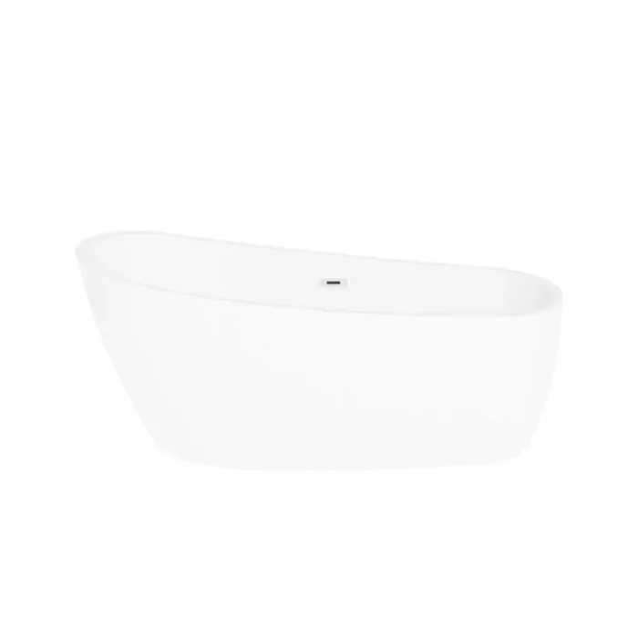 63 in. Contemporary Design Acrylic Soaking SPA Tub Non-Whirlpool Freestanding Bathtub in White