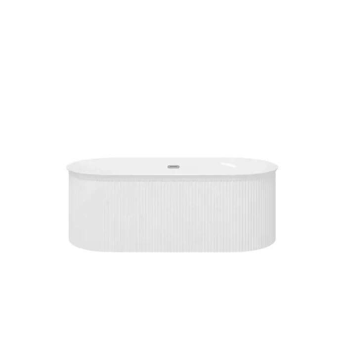 67.5 in. x 31.5 in. Oval Acrylic Freestanding Soaking Bathtub with Pop-up Drain and PVC Drainpipe in Glossy White