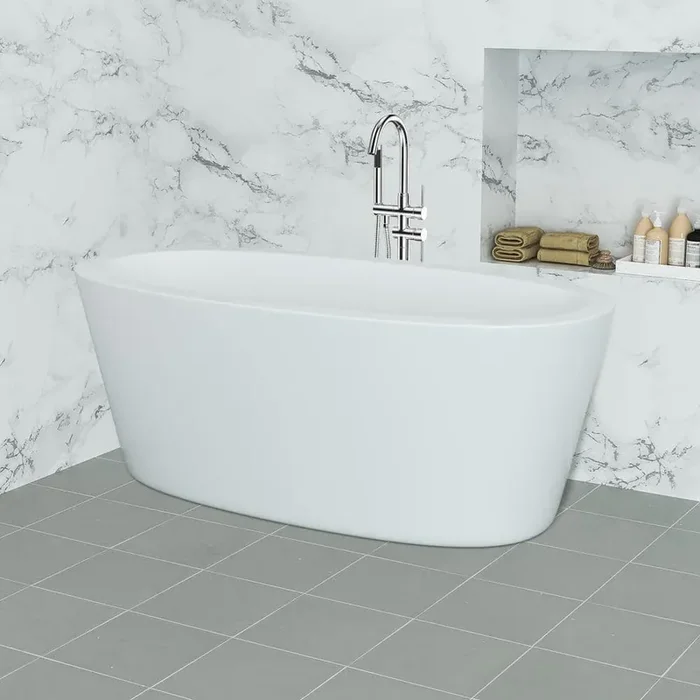 67 in. Contemporary Design Acrylic Soaking SPA Tub Non-Whirlpool Freestanding Bathtub in White