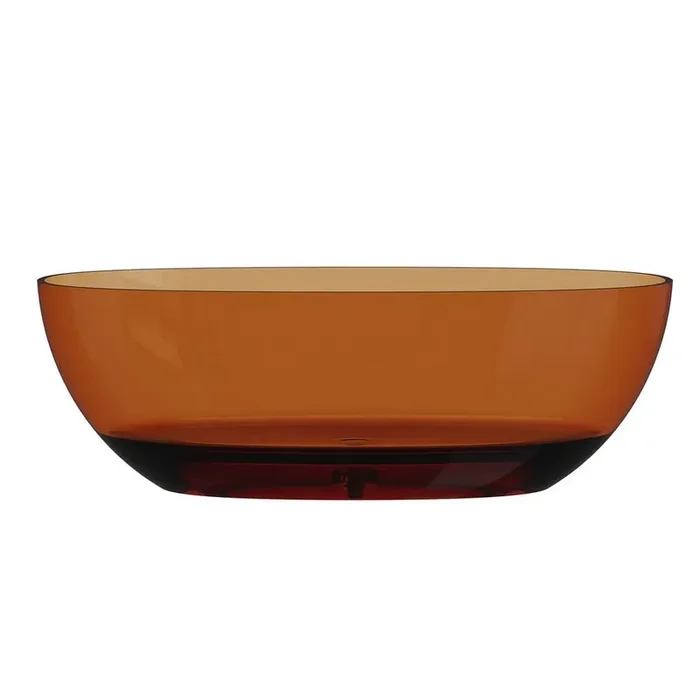 67 in. x 29.5 in. Stone Resin Surface Flatbottom Freestanding Soaking Bathtub with Center Drain in Transparent Coffee