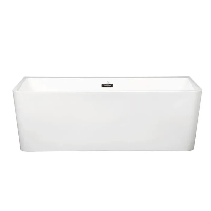 67 in. x 29 in. Acrylic Flatbottom Alcove Freestanding Soaking Bathtub in white