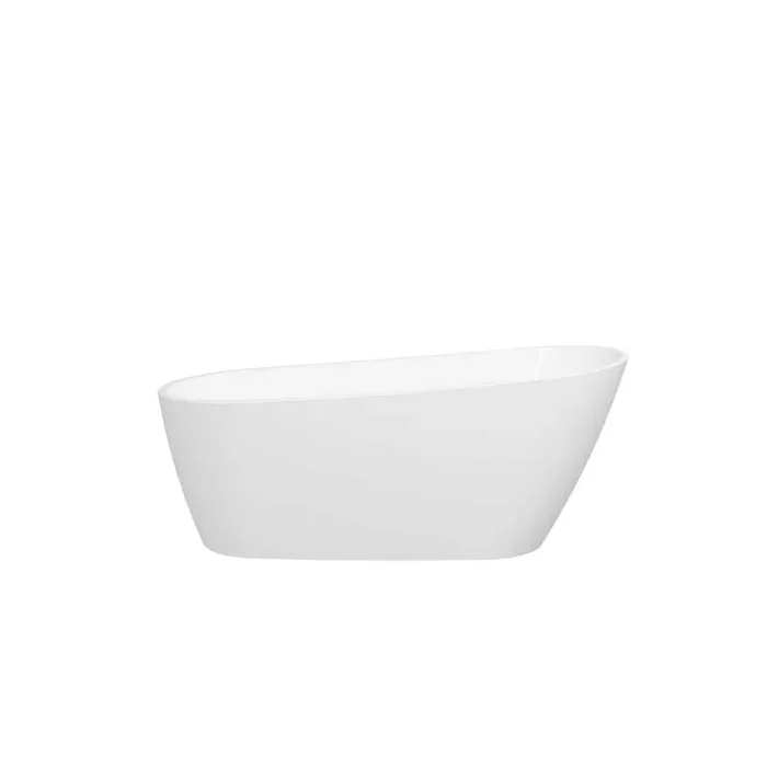 67 in. x 30 in. Oval Acylic Flatbottom Freestanding Double Bathtub with Center Drain in Gloss White.