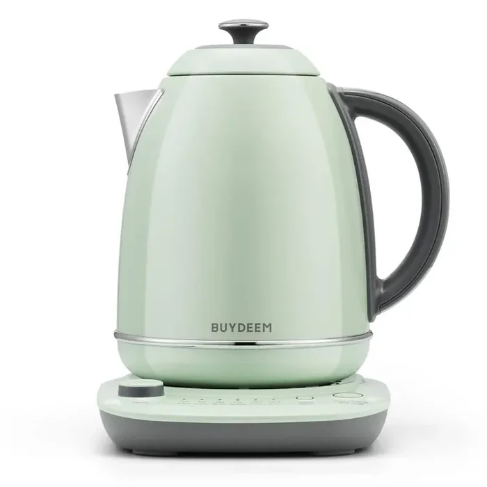 7-Cup 1.7 L Stainless Steel Electric Tea Kettle with Temperature Control and Boil Dry Protection-Cozy Greenish
