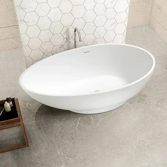 70.1 in. x 35.4 in. Soaking Bathtub in Matte White