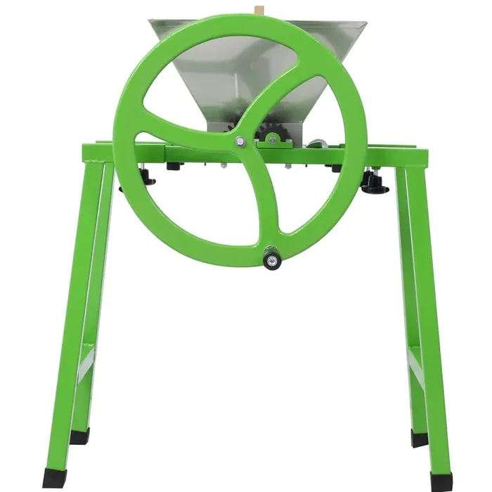 7L Manual Juicer Grinder With Stand, Portable Fruit Crusher with Wheel for Wine and Cider Pressing
