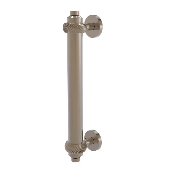 8 in. Center-to-Center Door Pull with Twisted Aents in Antique Pewter