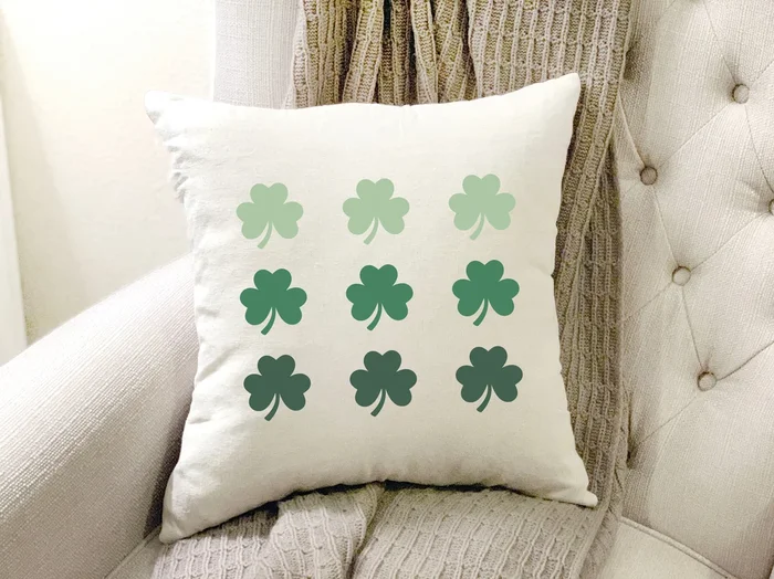 9 Shamrocks- 18×18 inch St Patrick’s Day Pillow Cover – Decor Steals