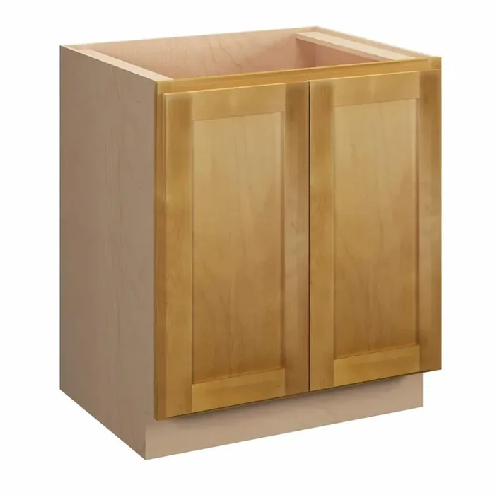 Aberdeen Recessed 36 in. W x 34.5 in. H x 24 in. D in Caramel Plywood Assembled Full Height Door Base Cabinet