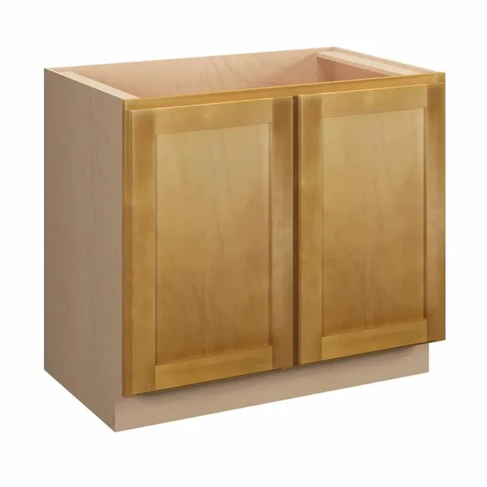 Aberdeen Recessed 39 in. W x 34.5 in. H x 24 in. D in Caramel Plywood Assembled Full Height Door Base Cabinet