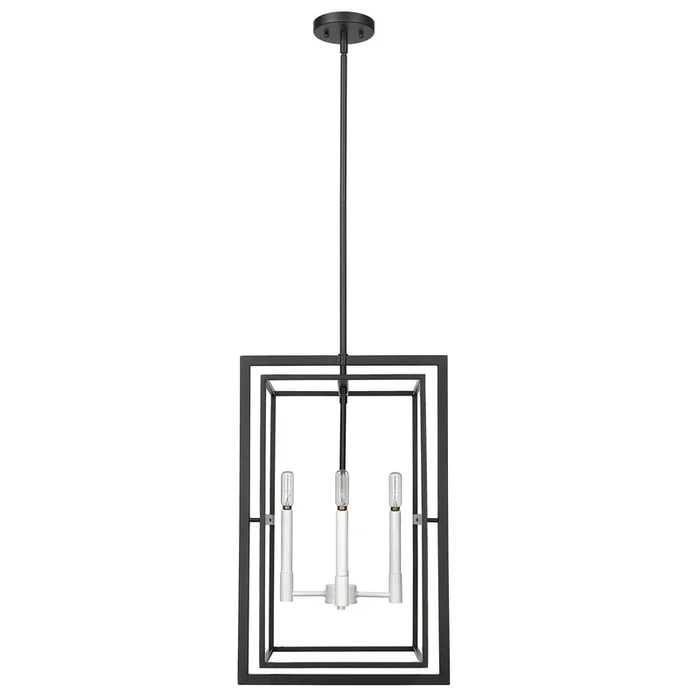 Acclaim Lighting – IN20021BK – Four Light Pendant – Milbank – Black with White Candle Sleeves