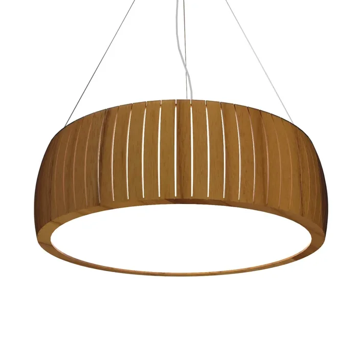 Accord Lighting – 1110.12 – Three Light Pendant – Barrel – Teak