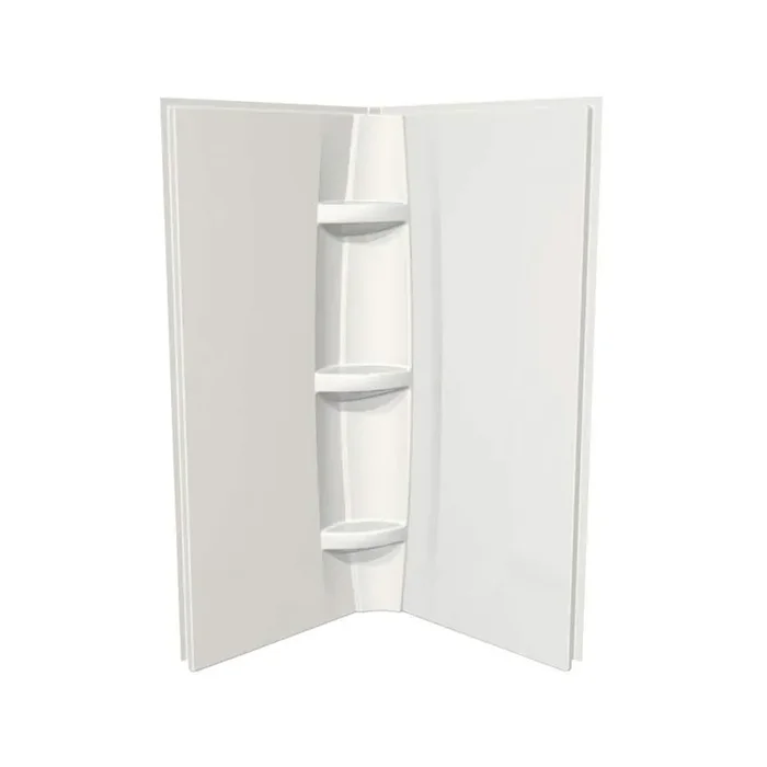 Acrylic 36 in. 36 in. x 72 in. 2-Piece Direct-to-Stud Corner Shower Surround Kit in White