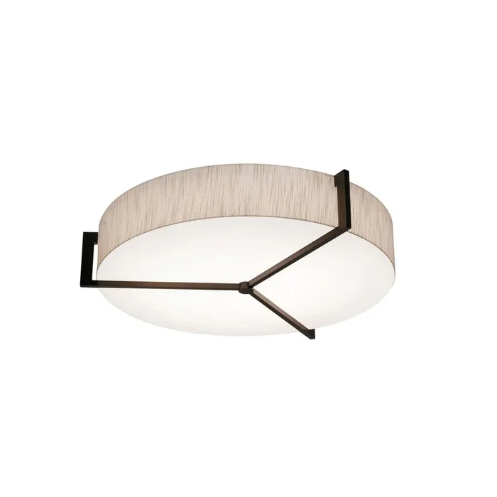 AFX Lighting – APF1932MBES-JT – Three Light Flush Mount – Apex – Jute/Espresso