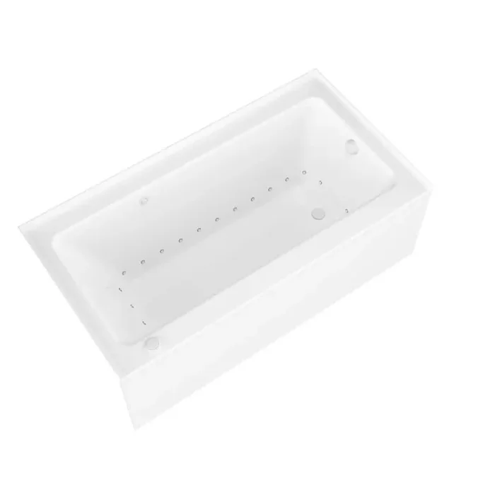 Amber Series 60 in. x 32 in. Rectangular Air Bathtub with Right Side Drain and Aromatherapy in Glossy Smooth White