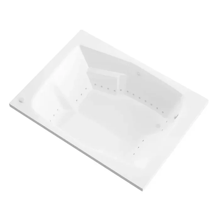 Amethyst Series 72 in. x 54 in. Rectangular Air Bathtub with Left Side Drain and Aromatherapy in Glossy Smooth White