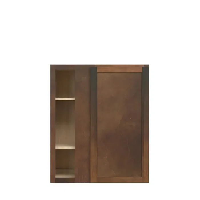 Amherst Shaker 30 in. W x 36 in. H x 12 in. D in Walnut Plywood Assembled Corner Blind Wall Cabinet