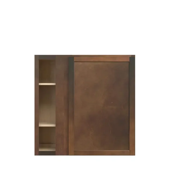 Amherst Shaker 36 in. W x 36 in. H x 12 in. D in Walnut Plywood Assembled Corner Blind Wall Cabinet