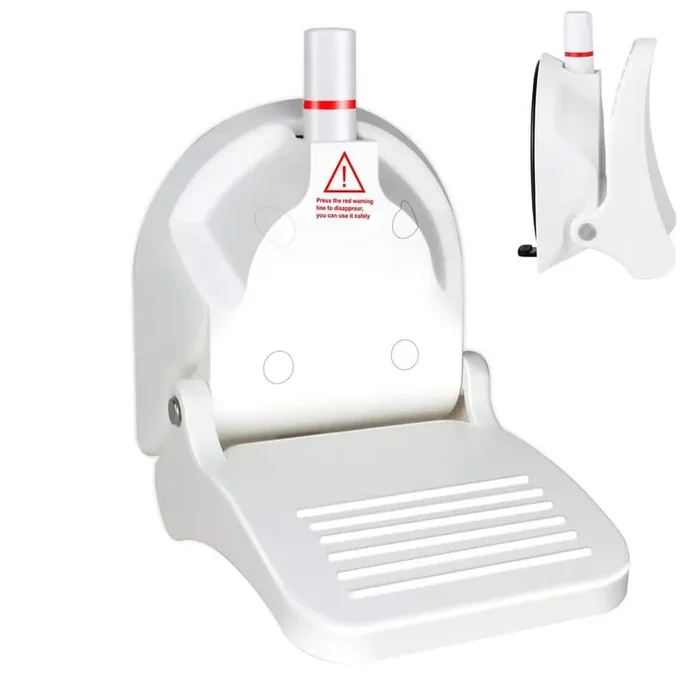 Anti-Slip Shower Foot Rest, Foldable Shower Step, Shower Pedal with No Drilling Powerful Suction Cup for Shaving Legs
