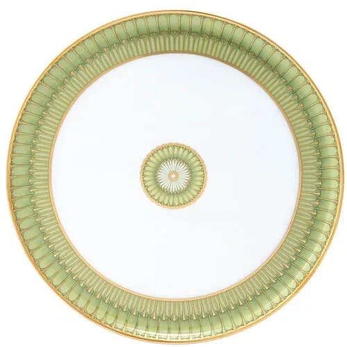 Arcades Green & Gold Round Cake Plate by Philippe Deshoulieres
