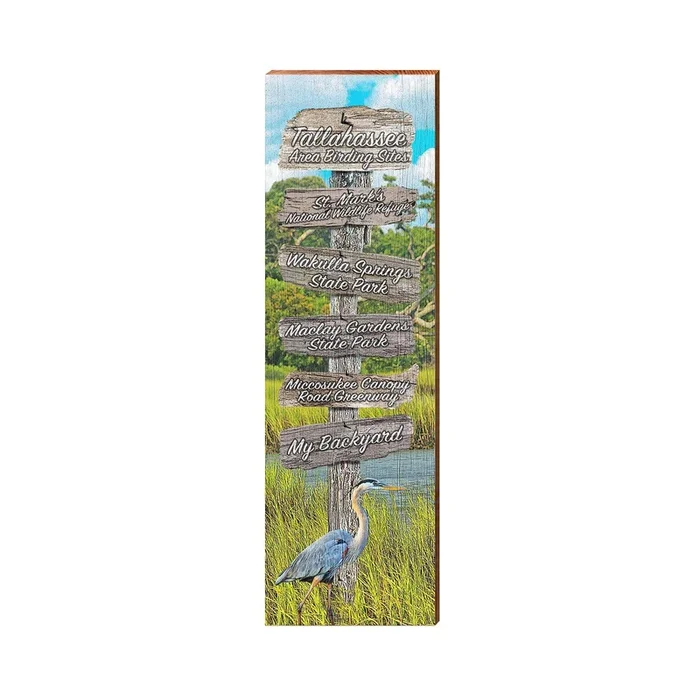 Area Birding Sites Marsh Directional | Wall Art Print on Real Wood