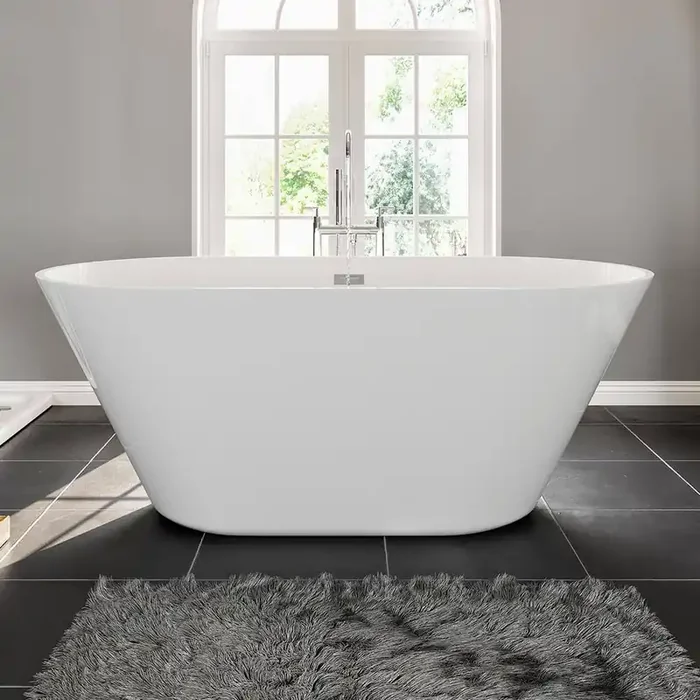 Aries 67 in. Acrylic Flatbottom Non-Whirlpool Bathtub in White