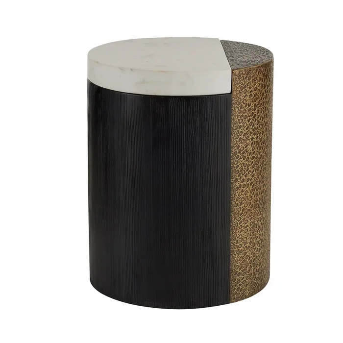 Arteriors – FAI14 – Accent Table – Celestine – White/Antique Brass/Ebony – FAI14