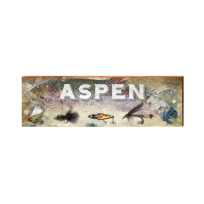 Aspen Fly Fishing | Real Wood Art Print