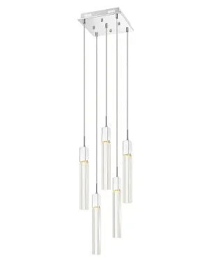 Avenue Lighting – HF1900-5-GL-CH-C – Five Light Pendant – The Original Glacier – Polished Chrome