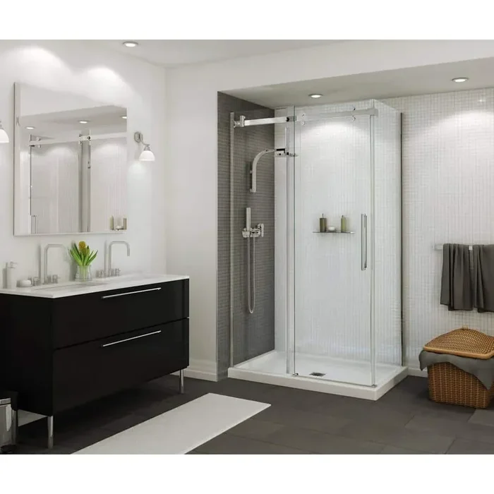 B3 Base 48 in. x 34 in. Single Threshold Shower Base in White
