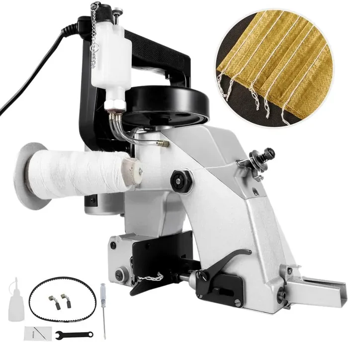 Bag Closer Machine, 110-Volt Portable Electric Sewing Machine, 90-Watt Stitching Automatic Oiling Bag Packing Machine