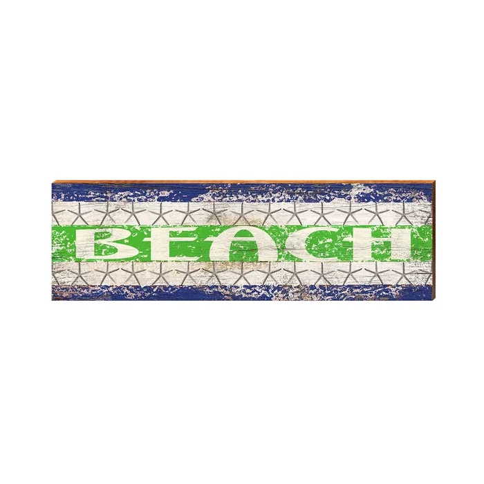 Beach Starfish Sign | Wall Art Print on Real Wood