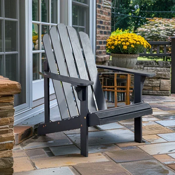 Black Wooden Adirondack Chair – Decor Steals