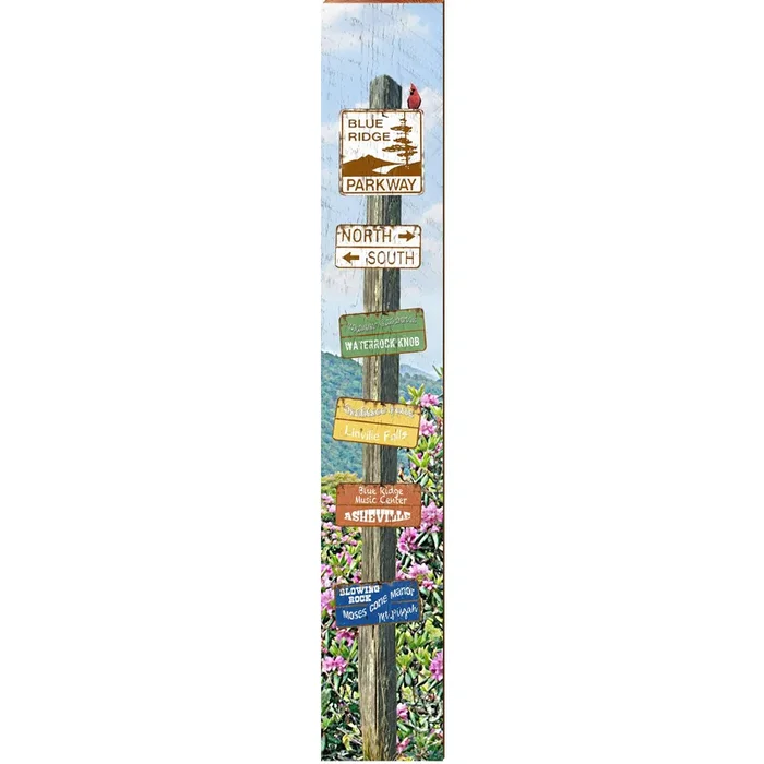 Blue Ridge Parkway Directional | Wall Art Print on Real Wood