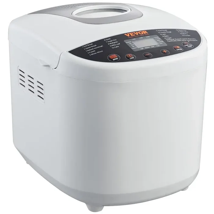 Bread Maker 19-in-1 2 lbs. Dough Machine Nonstick Ceramic Pan Automatic Bread maker with Gluten Free Setting White