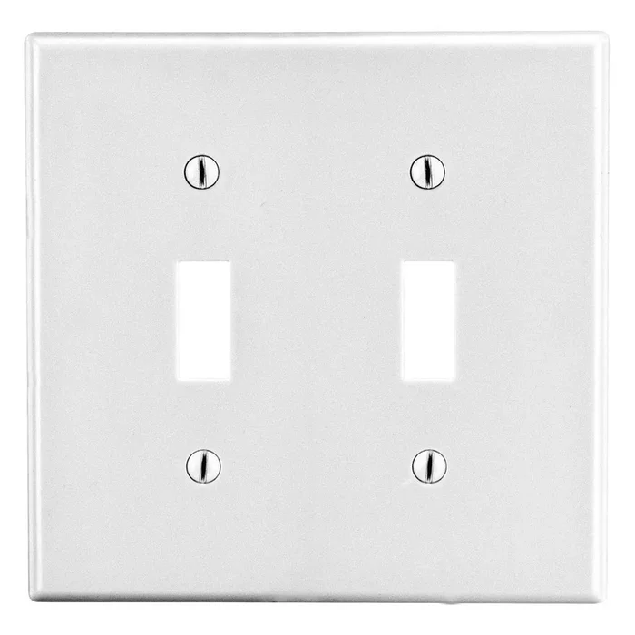 Bryant Wall Plate 2-Gang 2 Toggle White (P2W)