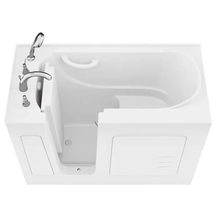 Builder‘s Series 26 in. L x 53 in. W Left Side Drain Soaker Bathtub in White with Fast Filling Faucet Set
